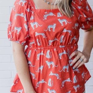 NWT Michelle McDowell Gracie Run Wild Fire top